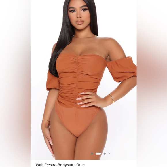 Fashion Nova Rust Bodysuit - Picture 1 of 5